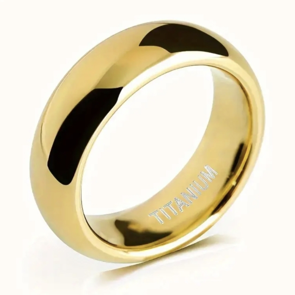 Gold Titanium Men's/Women's Unisex Wedding Band Ring Size 10 NWT - Picture 4 of 14